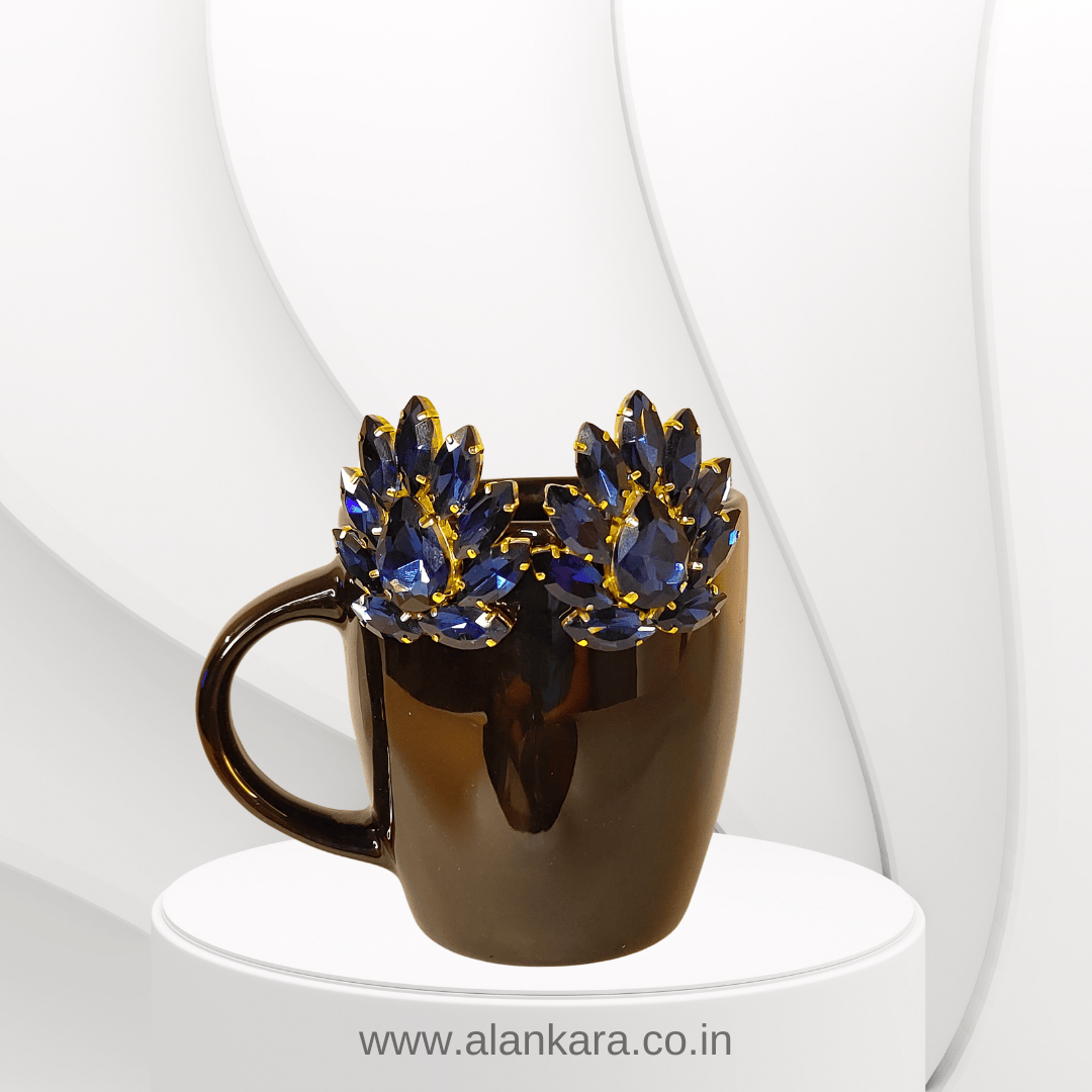 Dark blue Earrings - Glass studs | Alankara