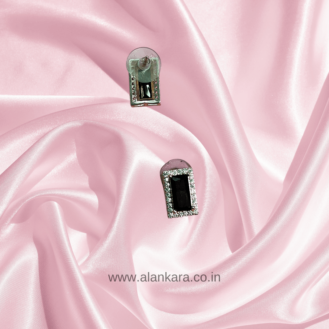 Black crystal stud Earrings
