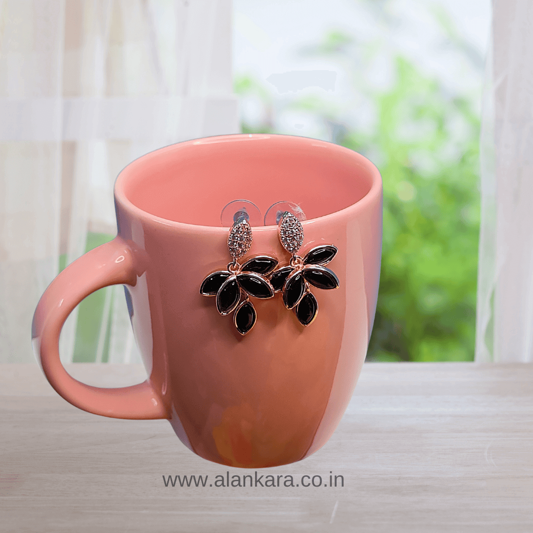 Black lotus petals studs - Women's western earrings