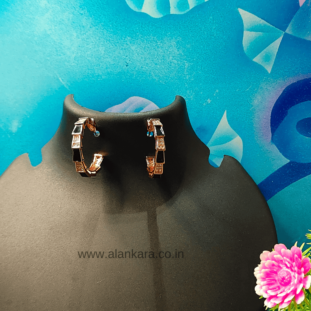 Black Rosegold hoops - Western earrings