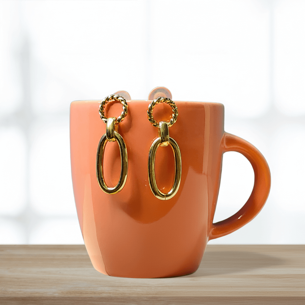 Golden chain Hoops - Women's western earrings Partywear | Alankara
