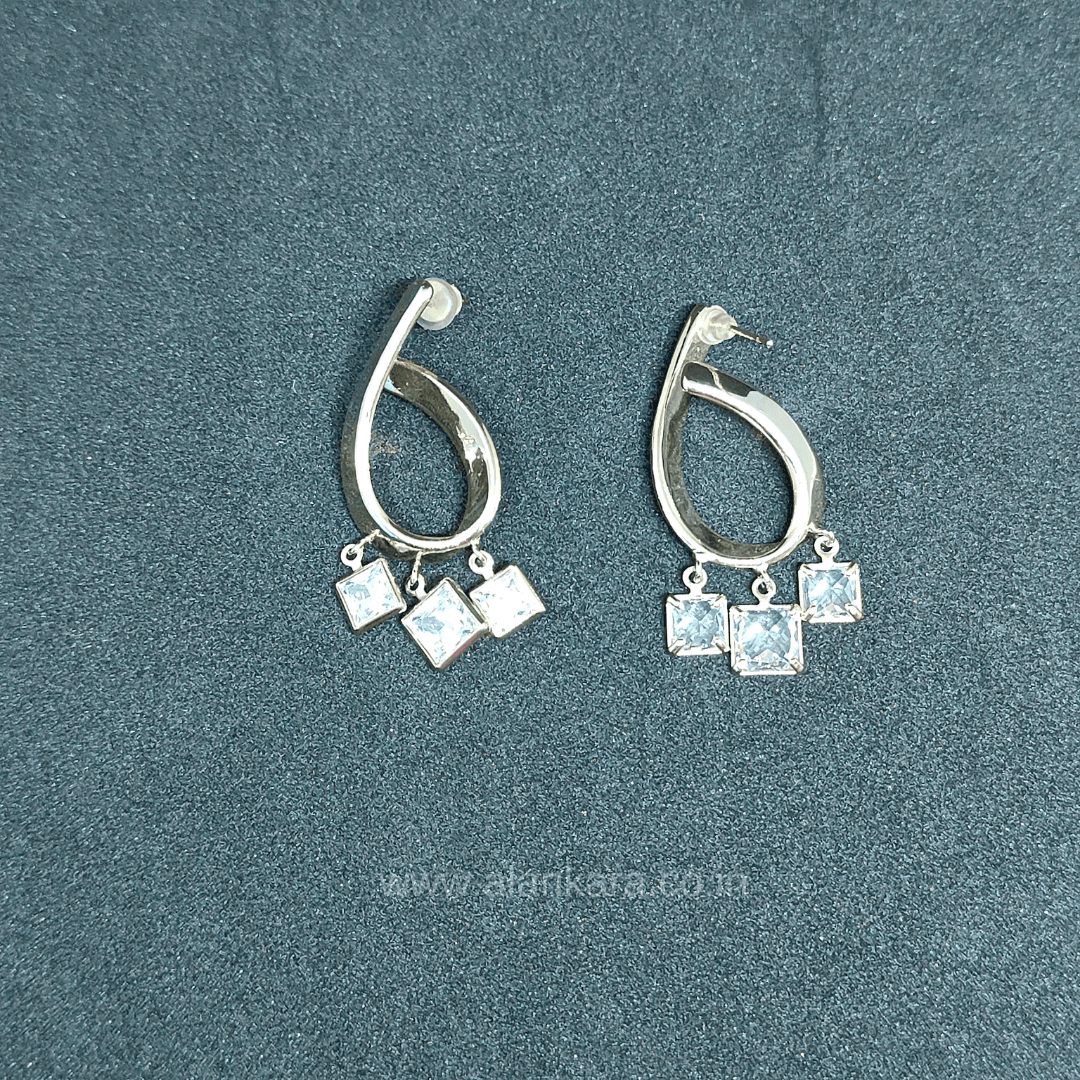 Golden cure crystal hoops - Earrings for jeans top & one piece dress