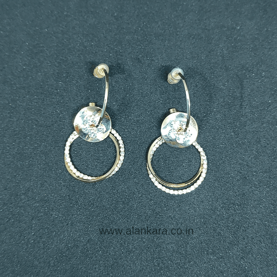 Golden Floral hoops - Stainless steel western earrings | ALANKARA