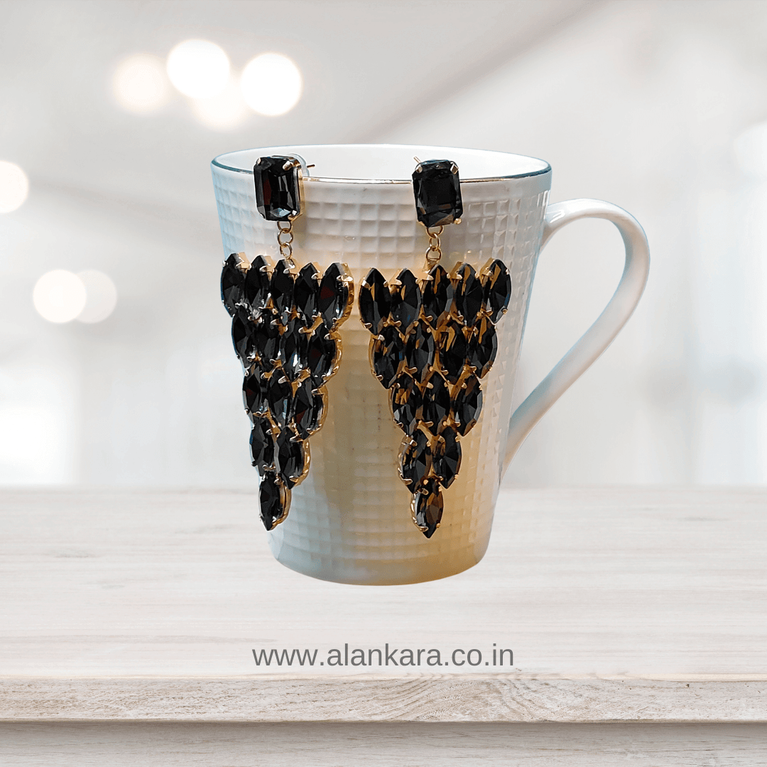 Grey grapes stone Danglers - Korean style earrings | Alankara