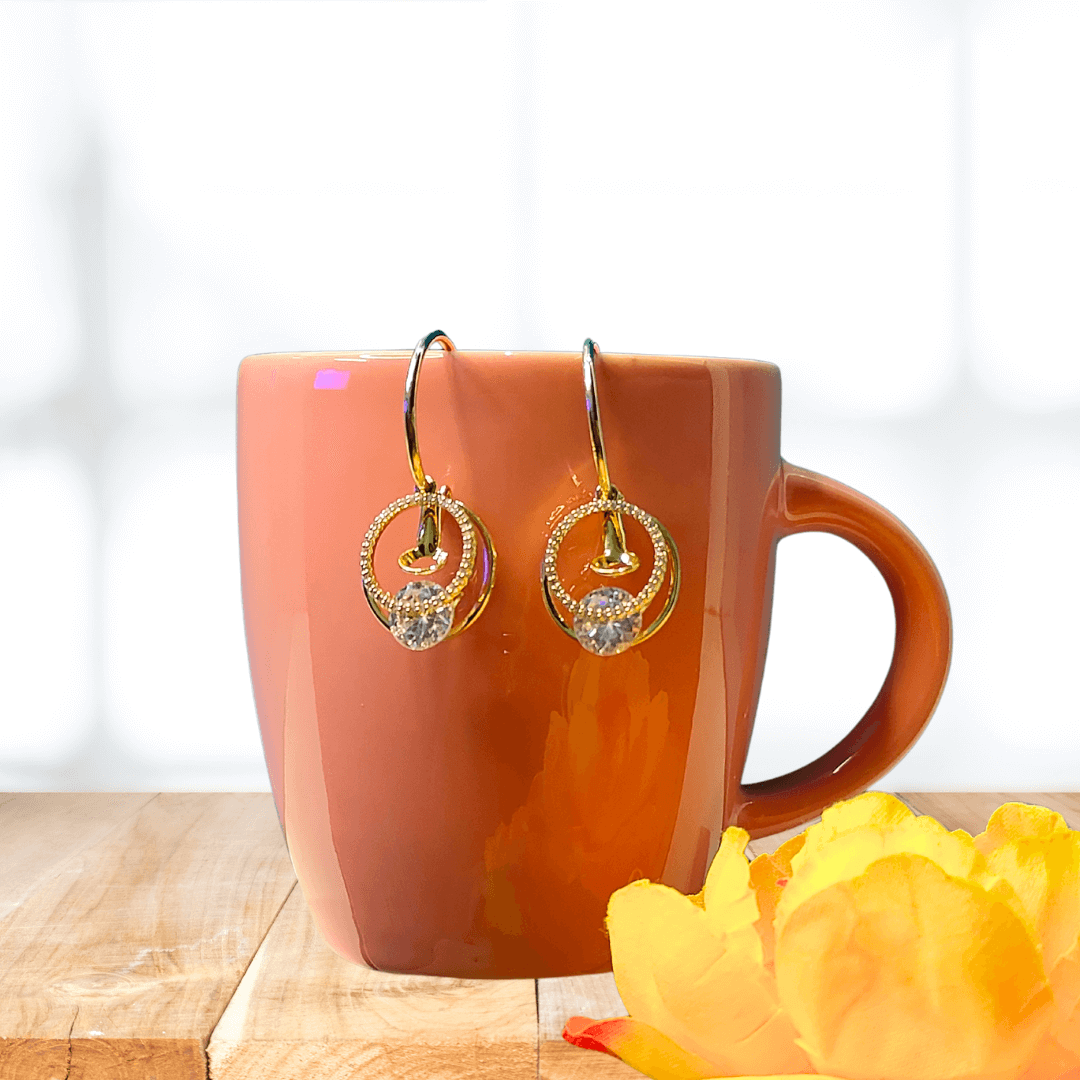 Golden Rhinestone hoops - Women's western earrings | Alankara