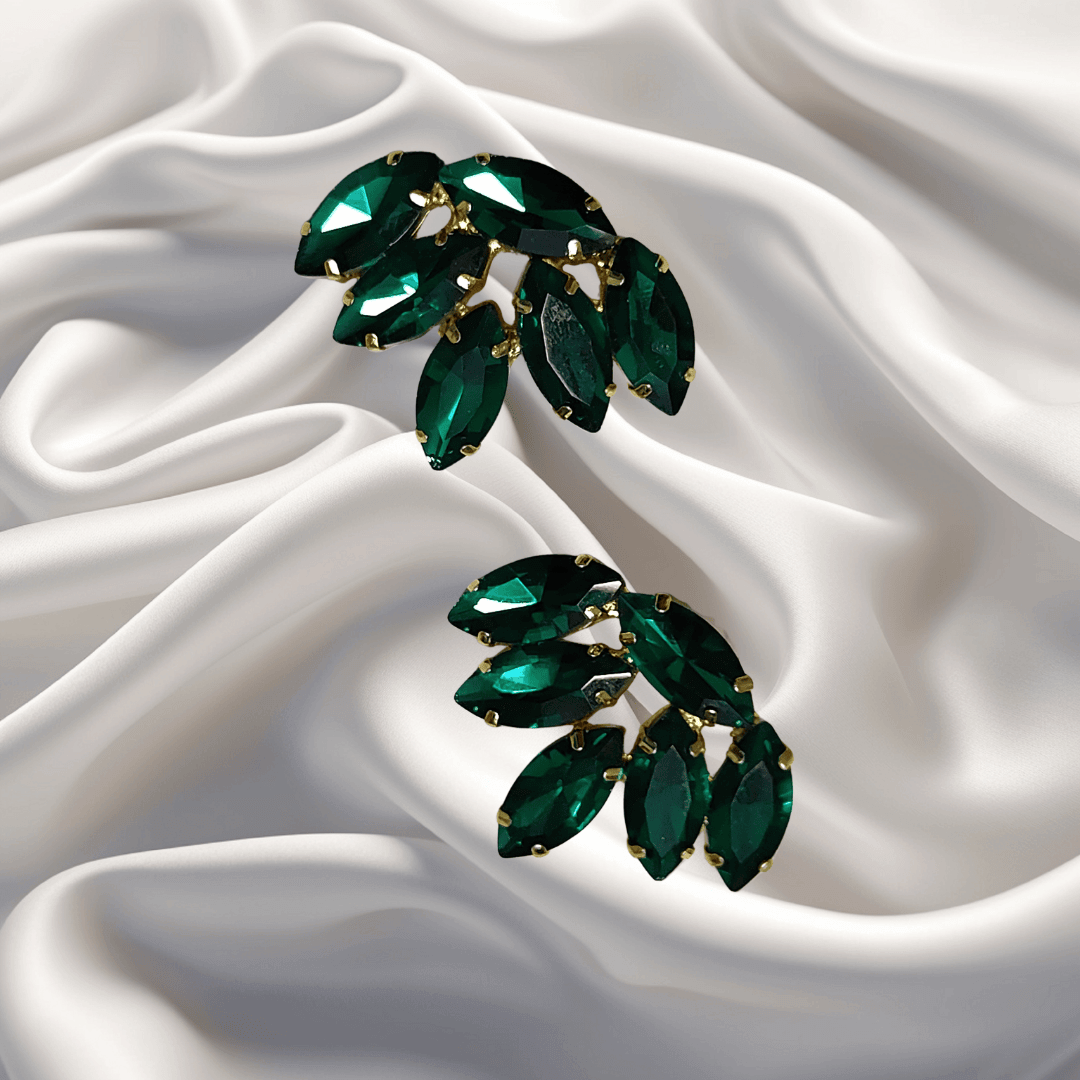 Green Lotus stud Earrings