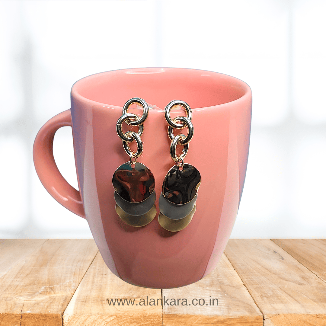 Gold Rosegold silver danglers - Women's western earrings | ALANKARA