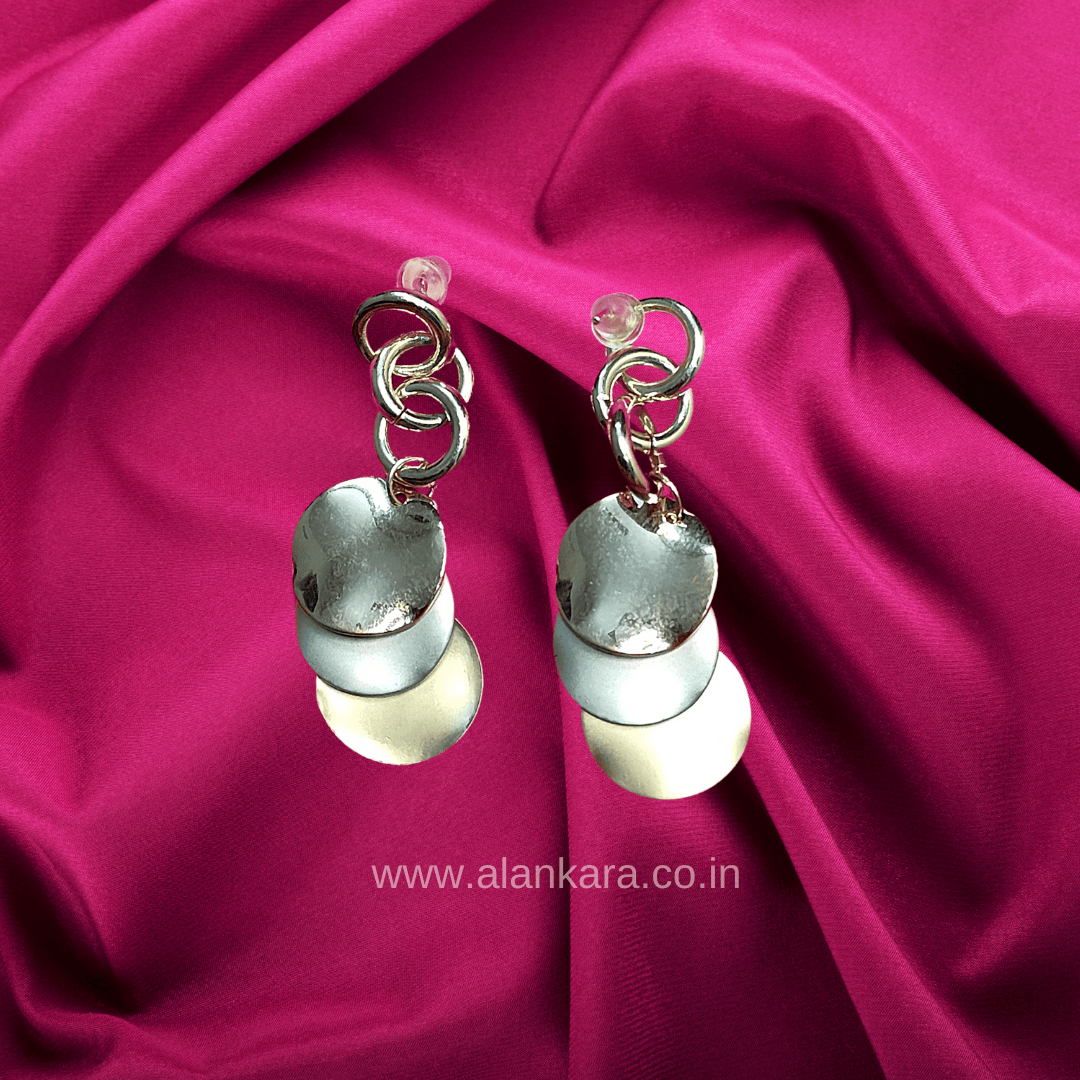 Gold Rosegold silver danglers - Western earrings