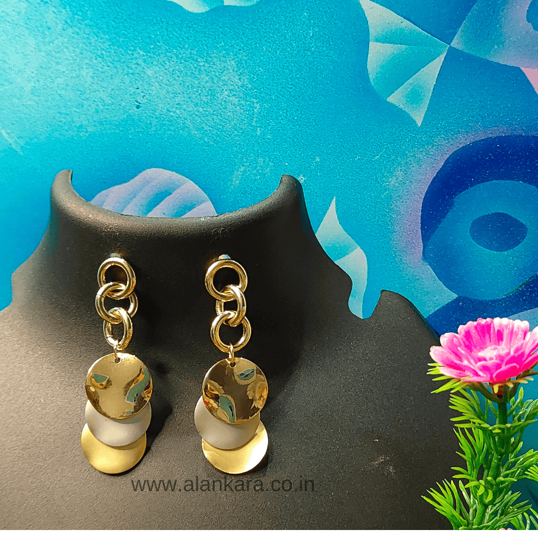 Gold Rosegold Silver dangler Earrings