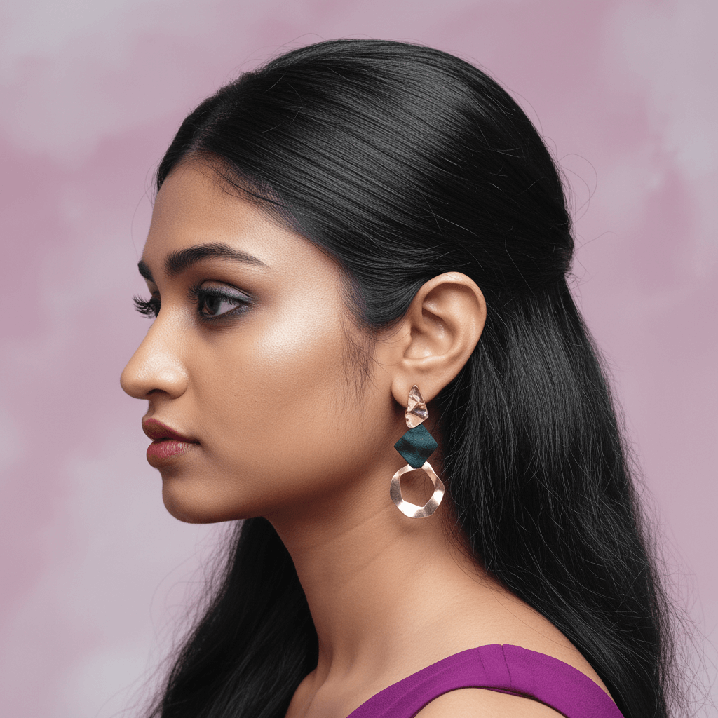 Golden chimes trirom danglers - Earrings for western wear | Alankara