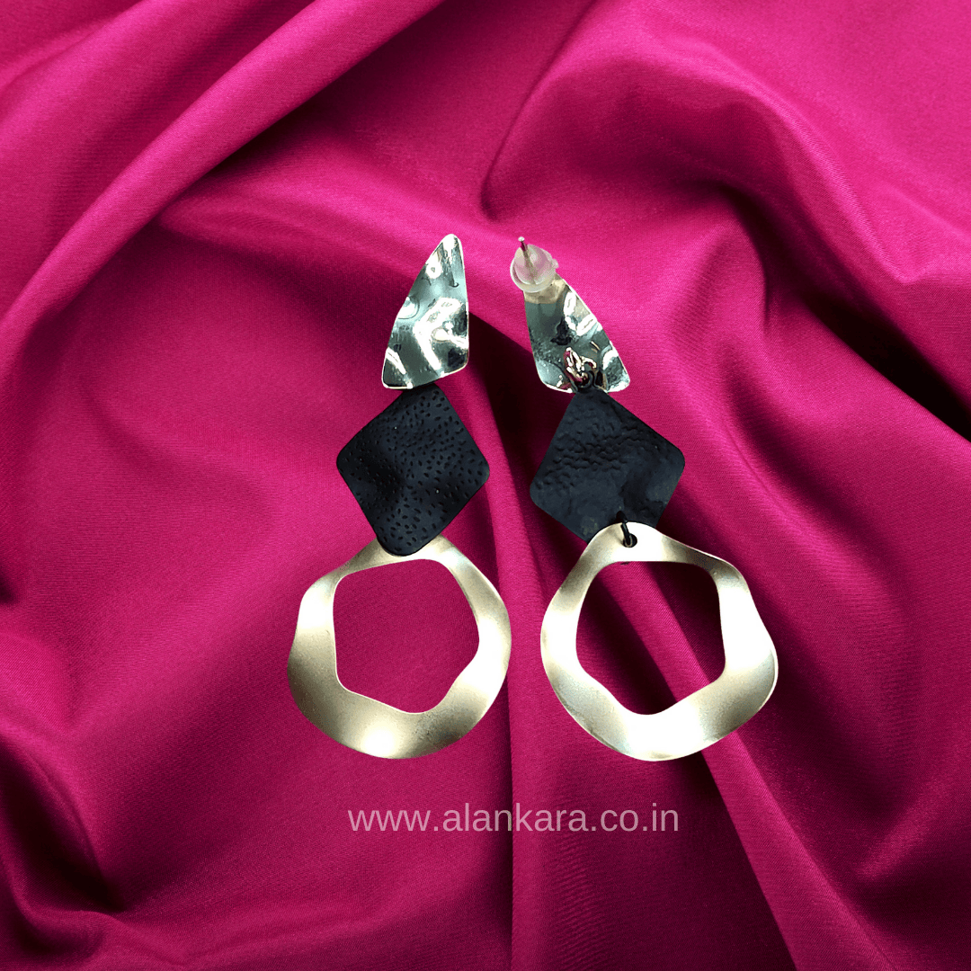 Golden chimes trirom danglers - Western Earrings