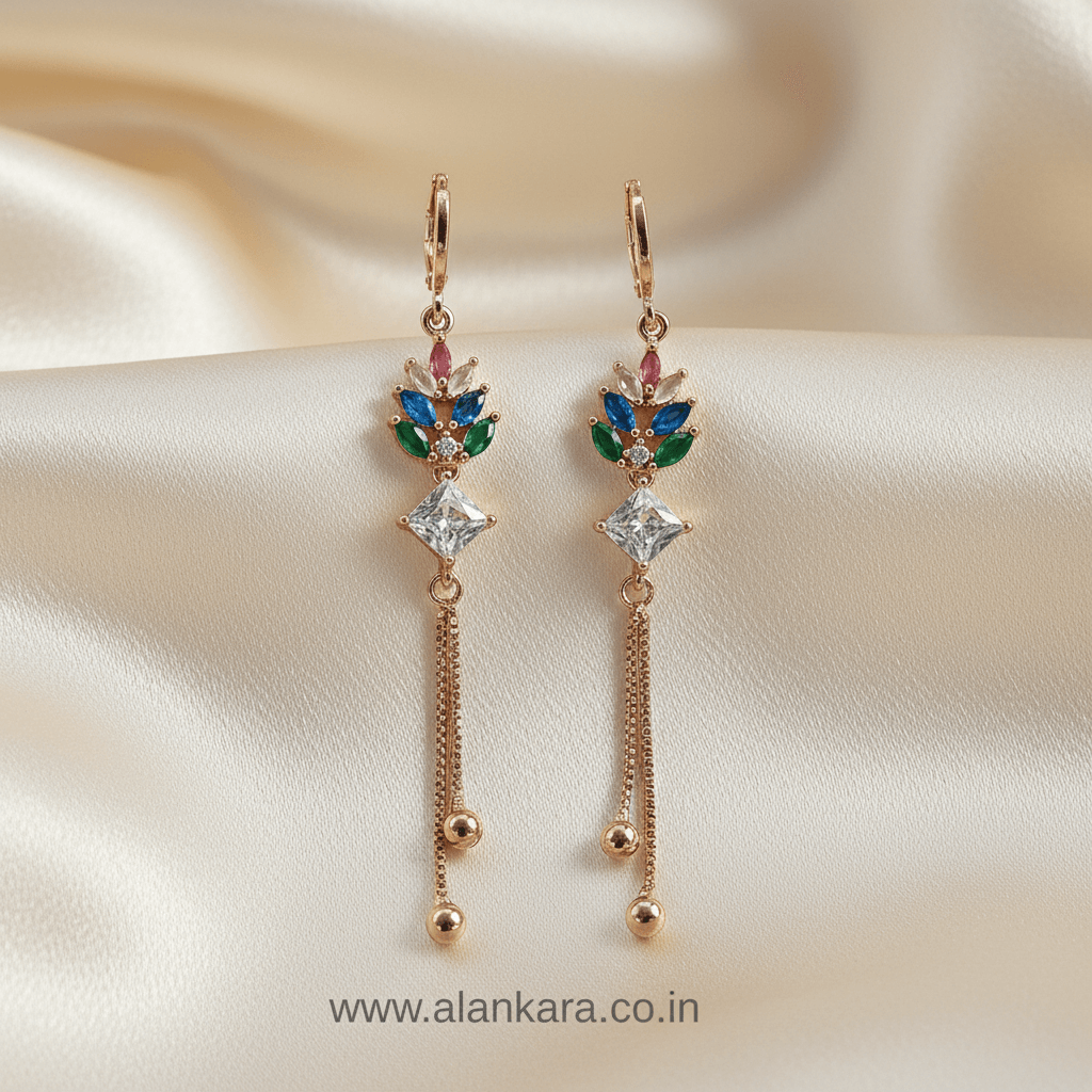 Multicolor floral dangler earrings