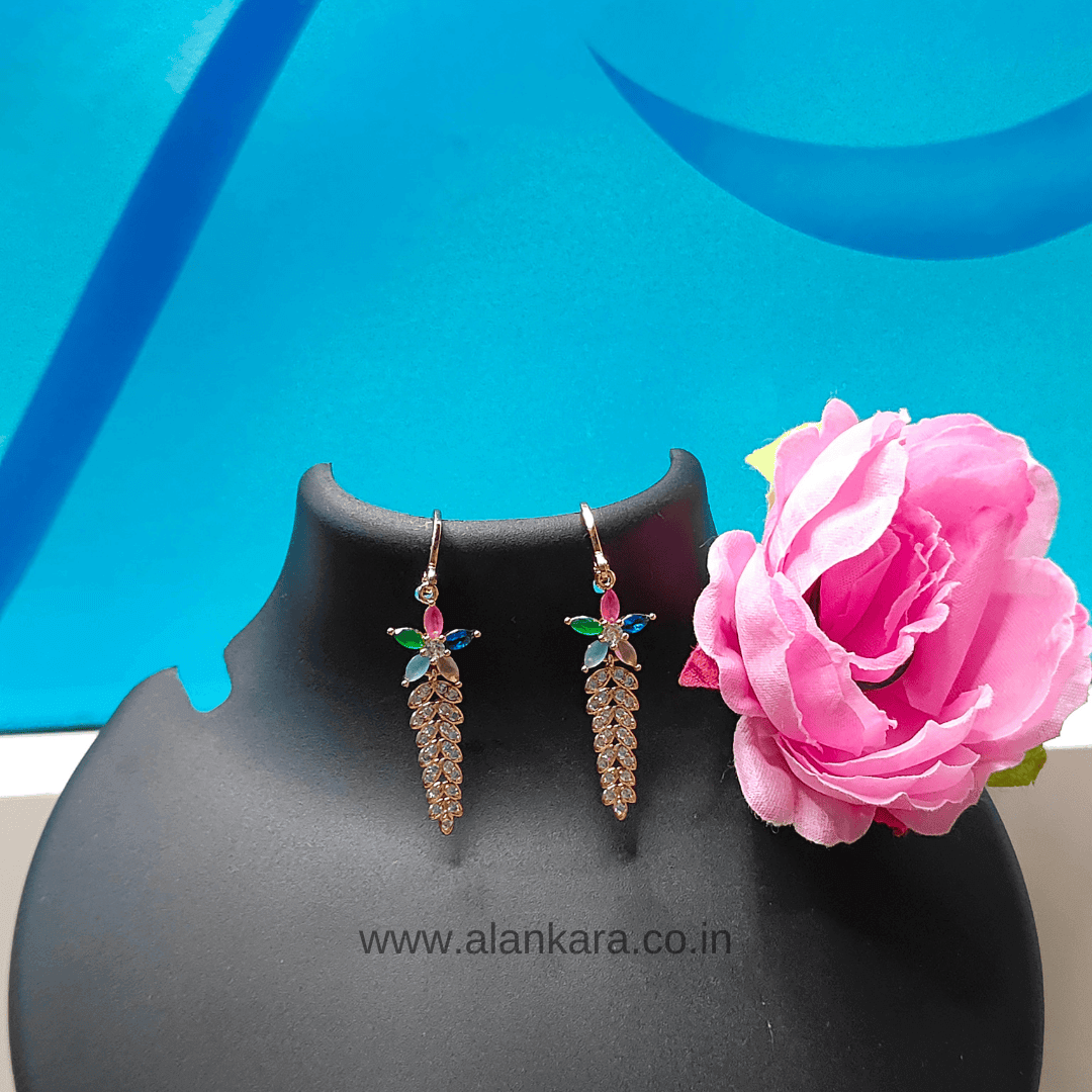 Multicolor floral grapes dangler earrings