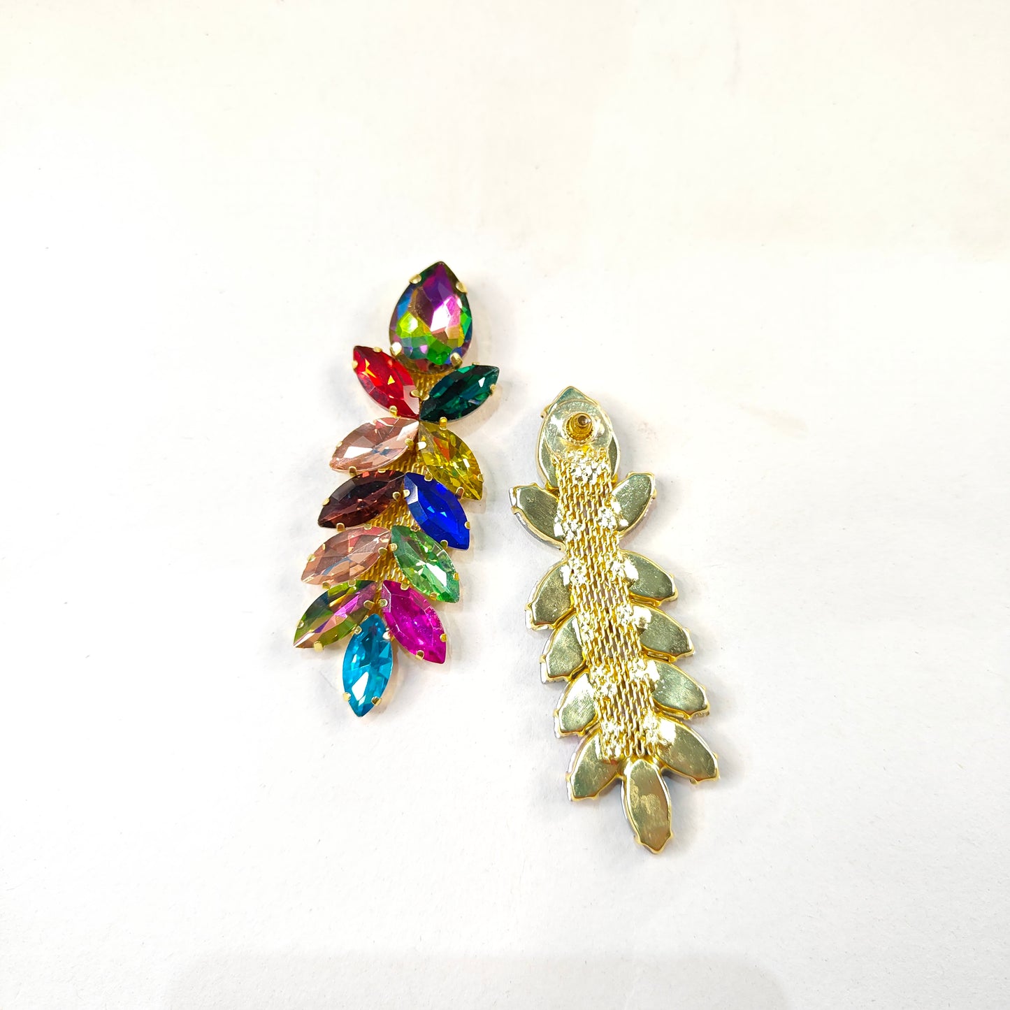 Multicolor flower stone dangler earrings