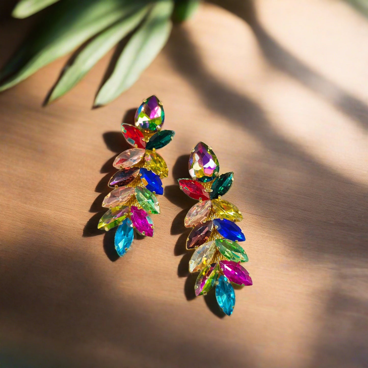 Multicolor earrings - Stone earrings for women Partywear | Alankara