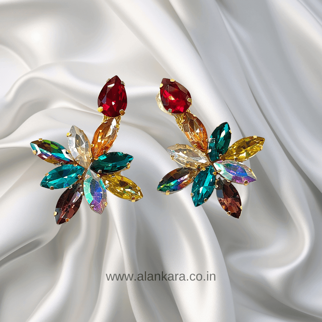 Multicolor Earrings - Stone earrings for women Partywear | Alankara