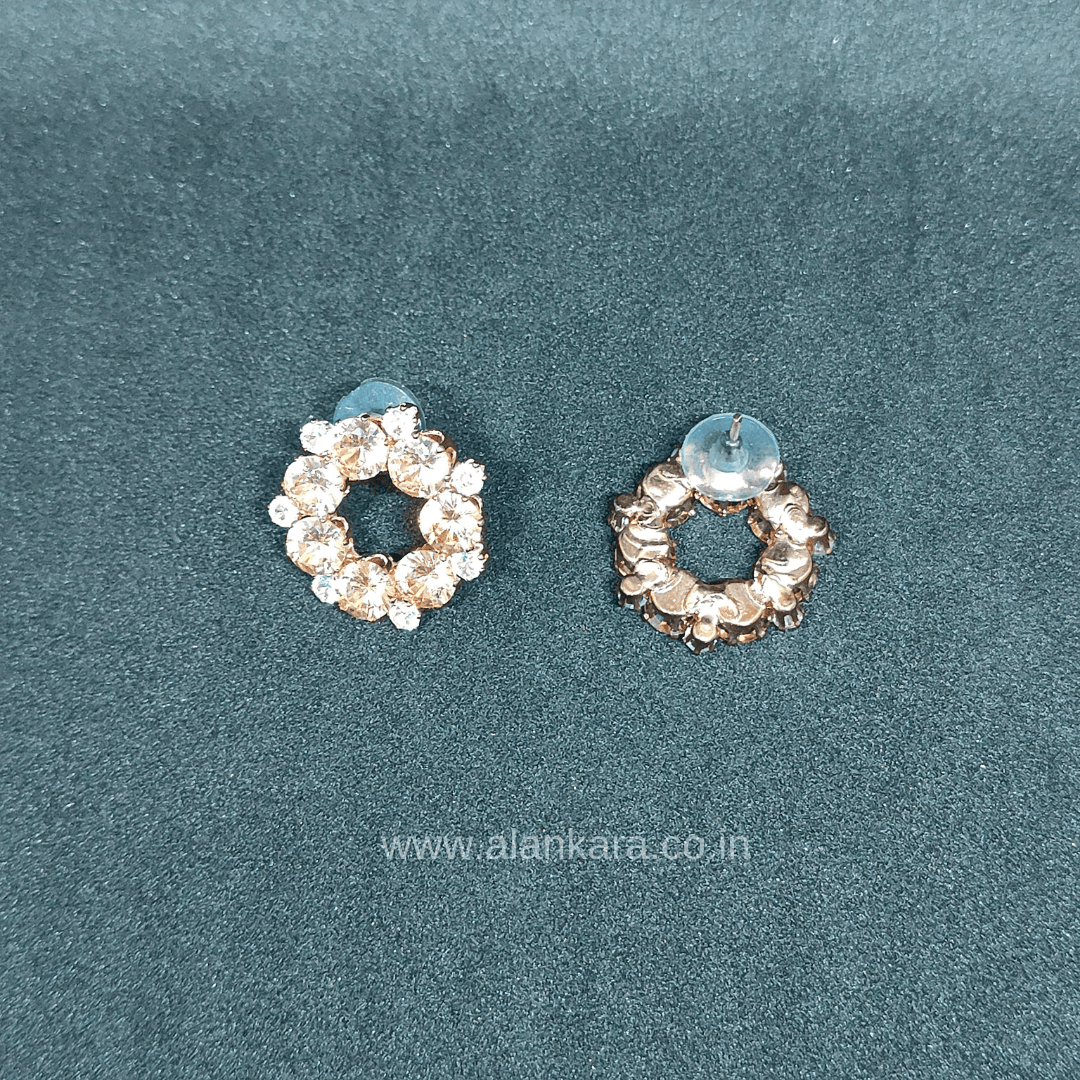 Peach crystal studs - Western Earrings