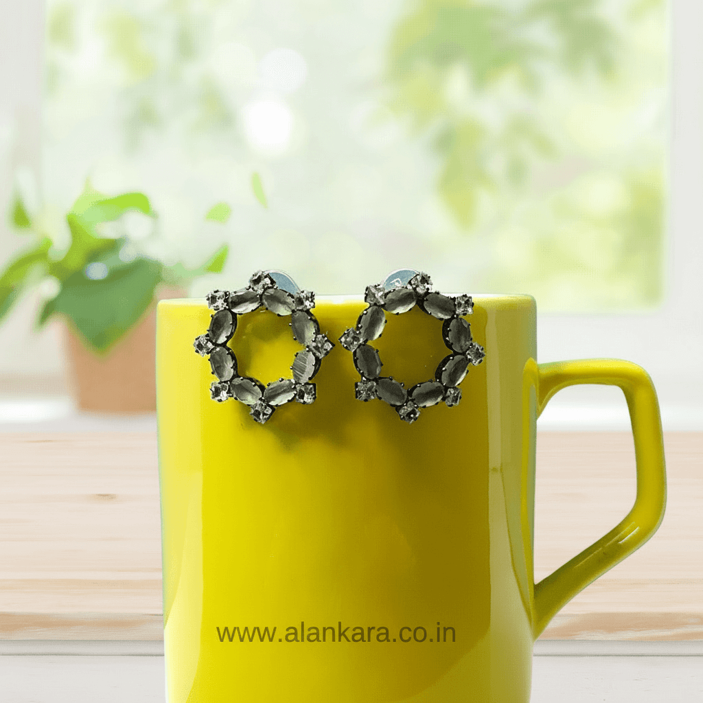 Stylish Western Earrings green colour