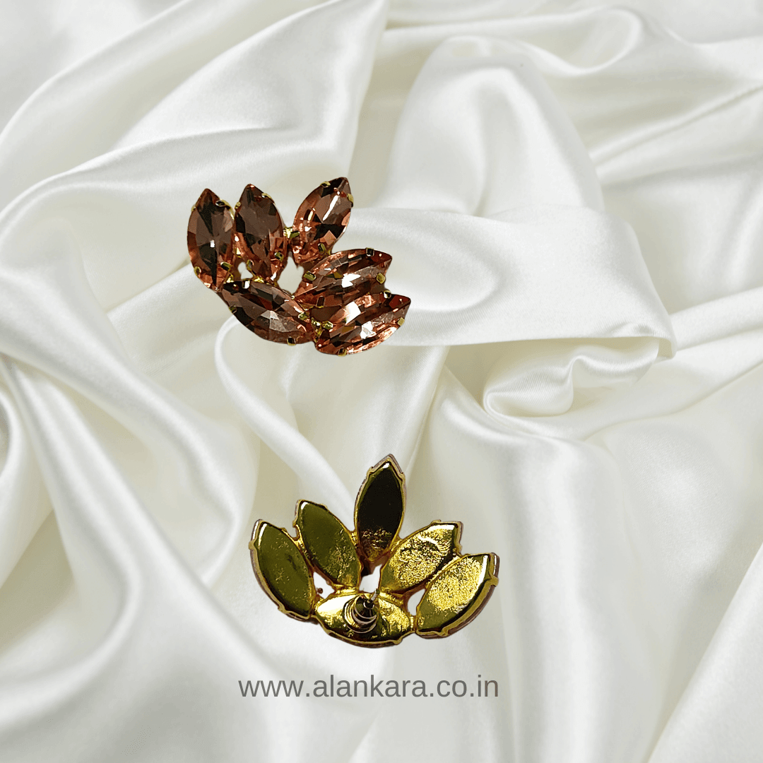 Peach lotus glass Studs Earrings