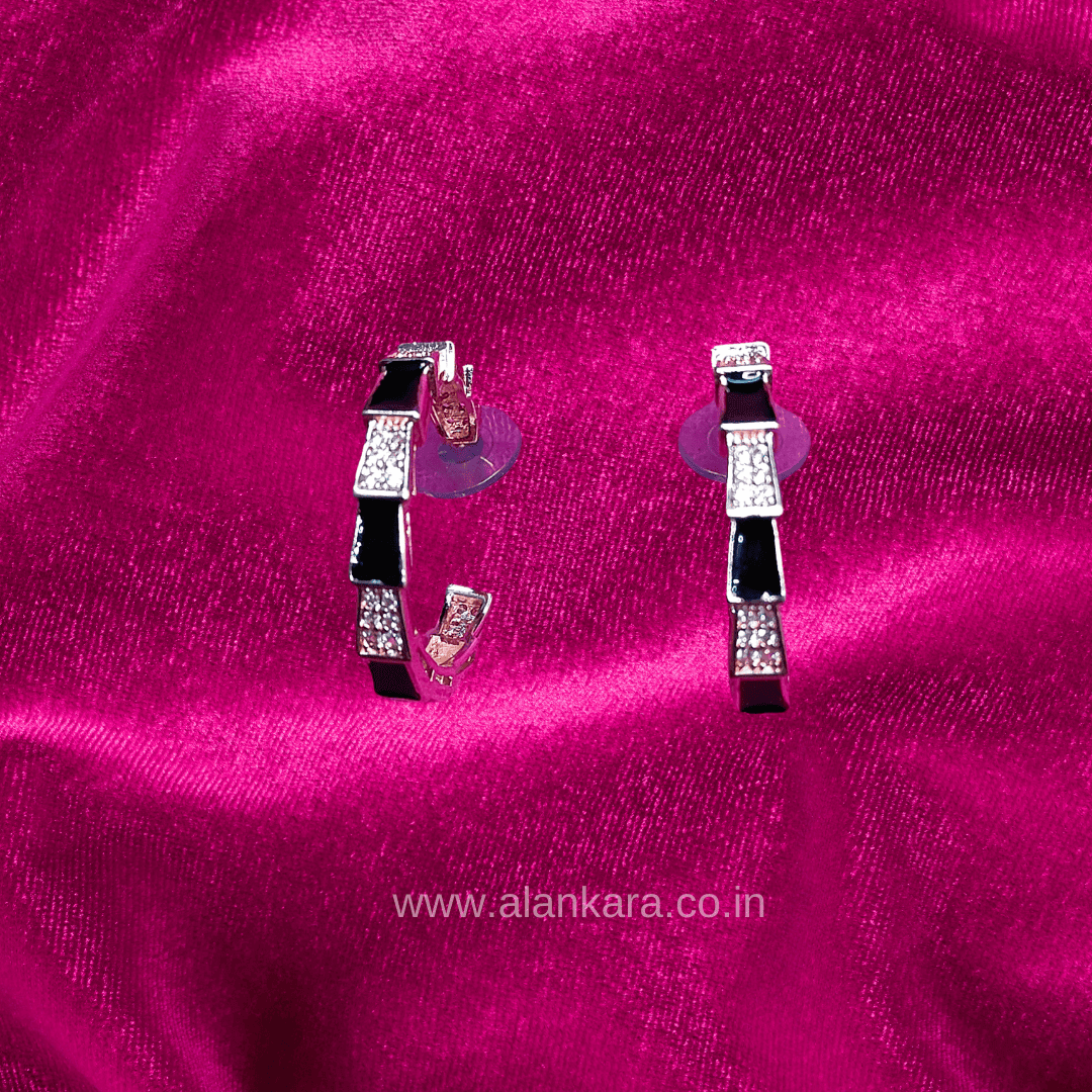 Black Rosegold hoops - Stainless steel western earrings | Alankara