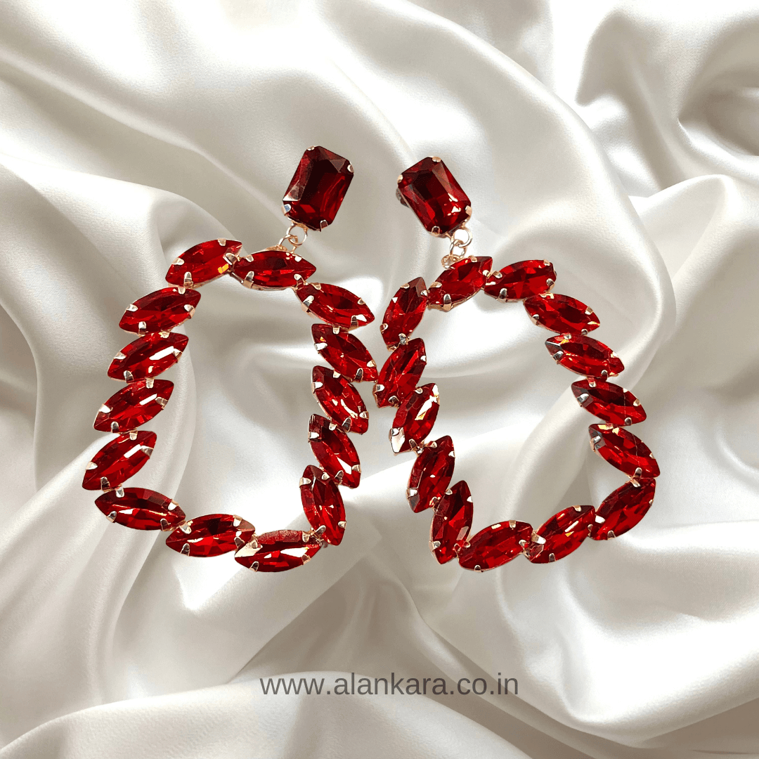 Women Red Earrings - Partywear Earrings | Alankara