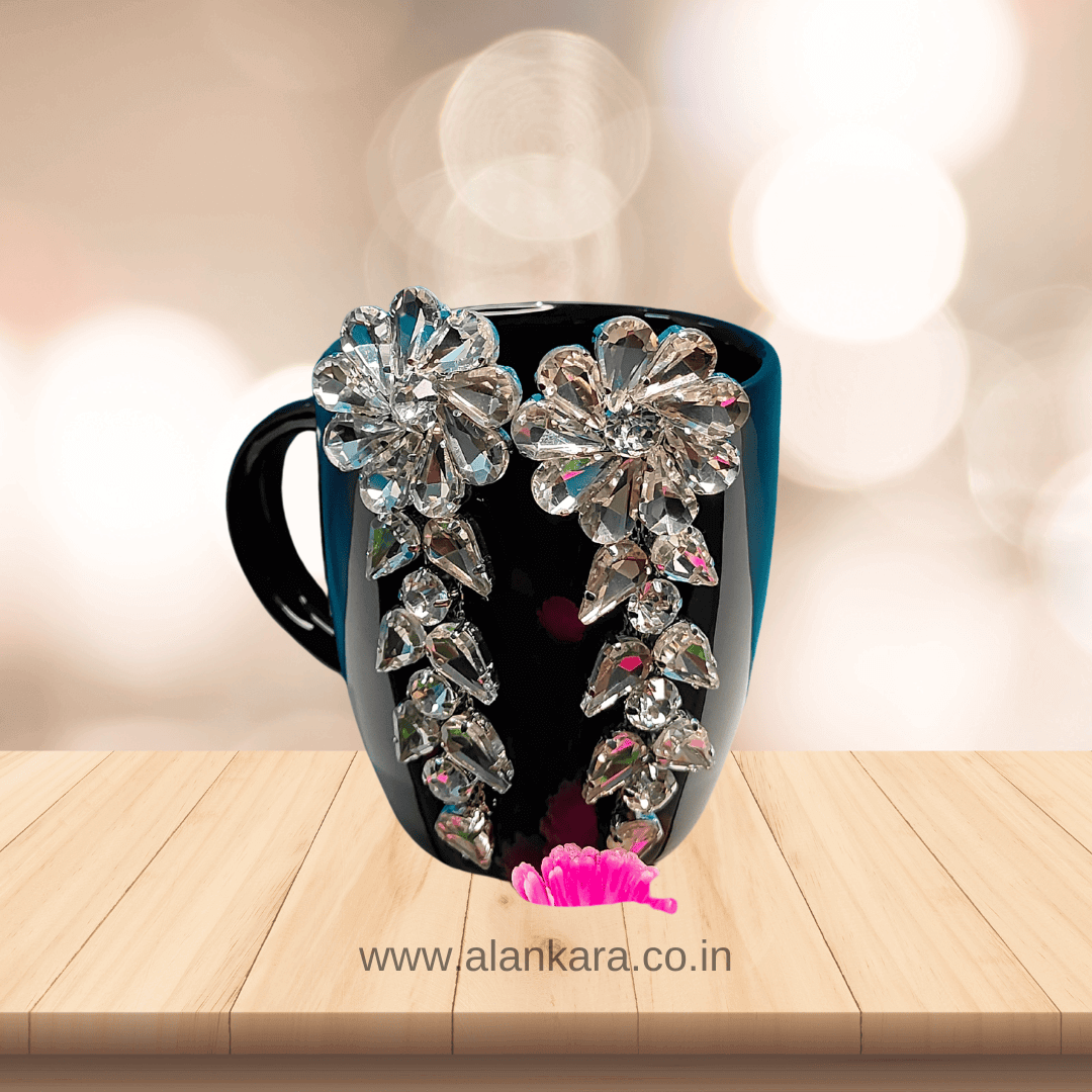 White Earrings Sone - Flower petals danglers | Alankara