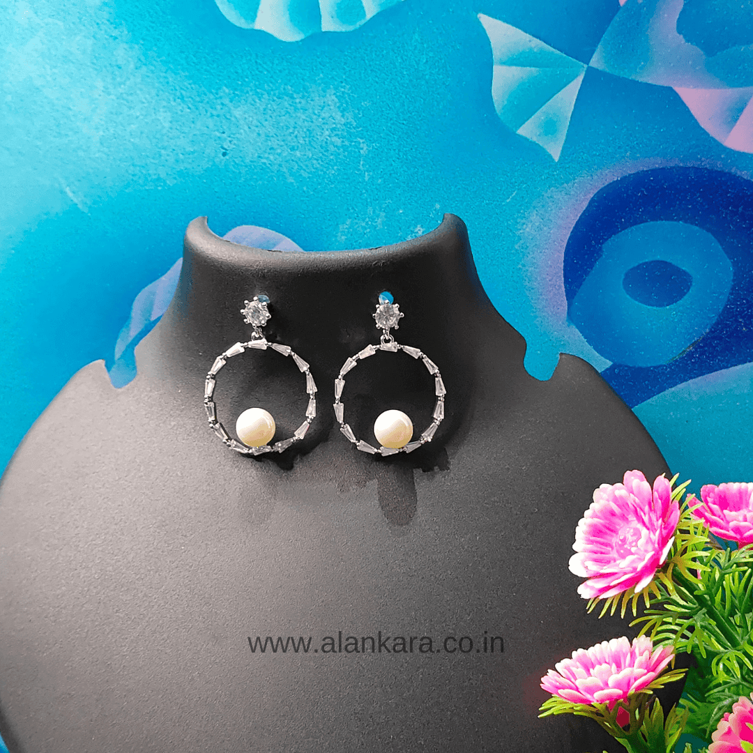 Stylish White Earrings for Kurti & Jeans Tops