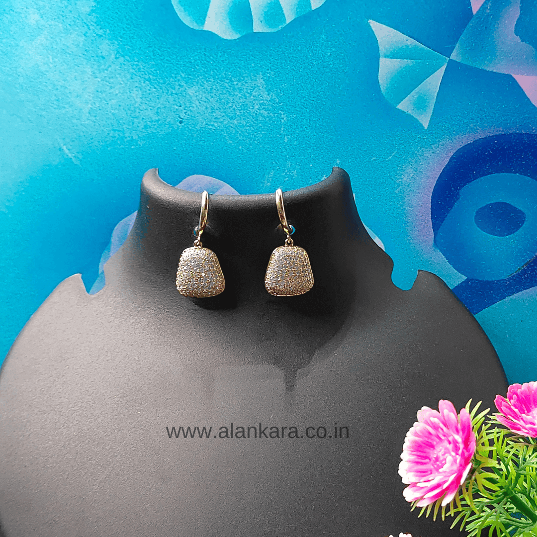 White party purse stud earrings