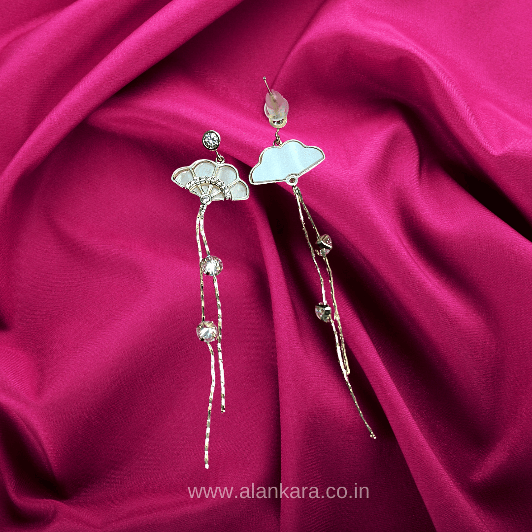 White Umbrella danglers - Earrings for western wear