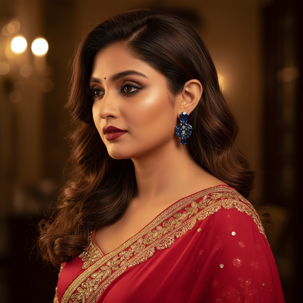 Blue jhumka - stone Earrings for women Partywear | Alankara