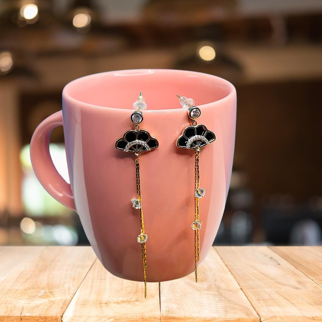 Western Earrings - Black colour | ALANKARA