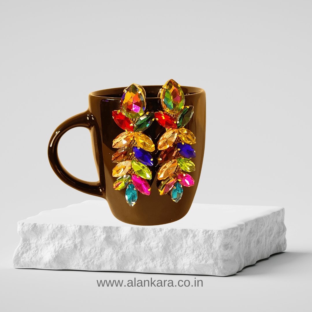 Multicolor Earrings - stone Earrings for women Partywear | ALANKARA