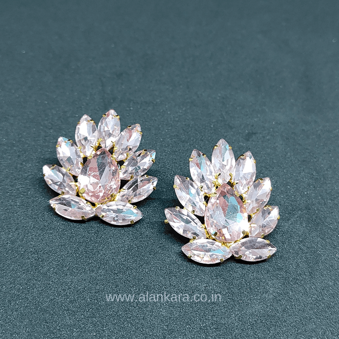 Pink Earrings - Partywear Stone earrings for Women | Alankara