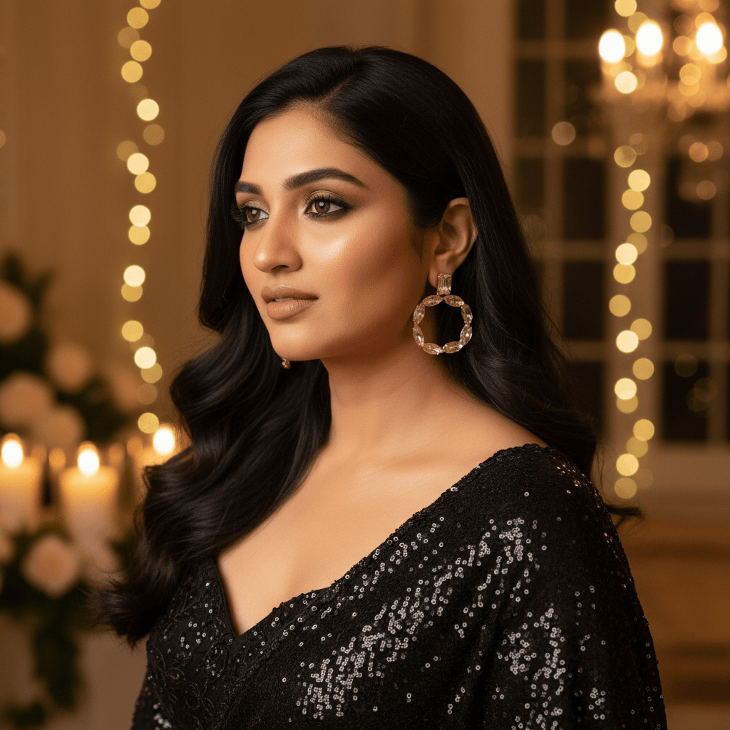 Peach colour Earrings - stone Earrings for women partywear | Alankara