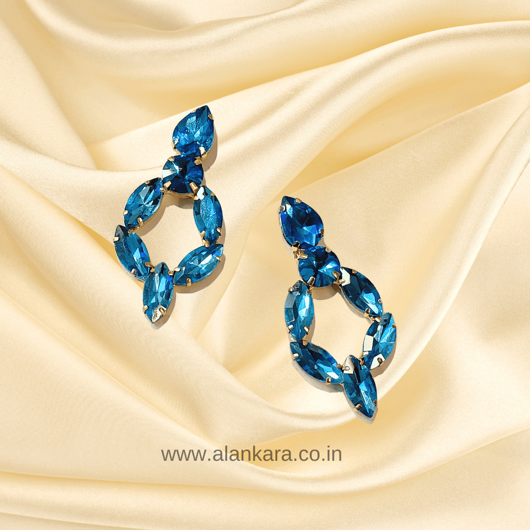 Earrings light blue jhumka Hoops - Women partywear earrings | Alankara