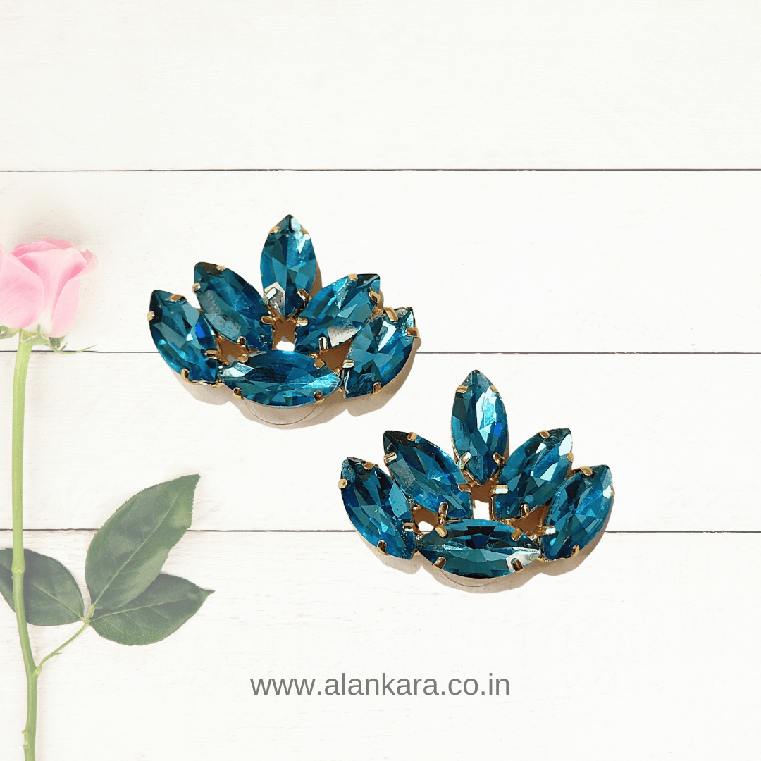 Sky blue Earrings - glass studs | ALANKARA