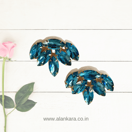 Sky blue Earrings - glass studs | Alankara