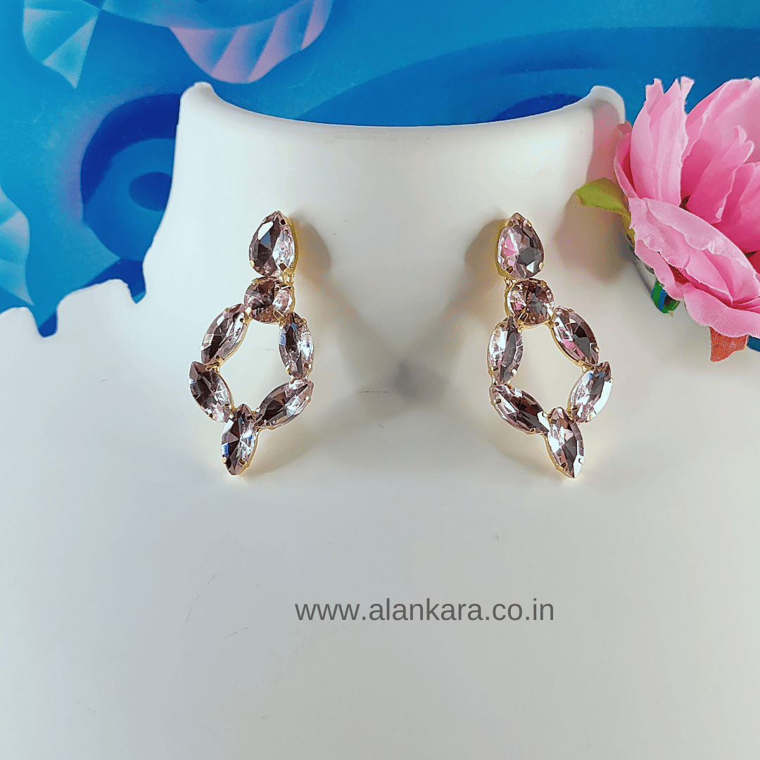 Baby pink jhumka Hoop Earrings - Partywear earrings.