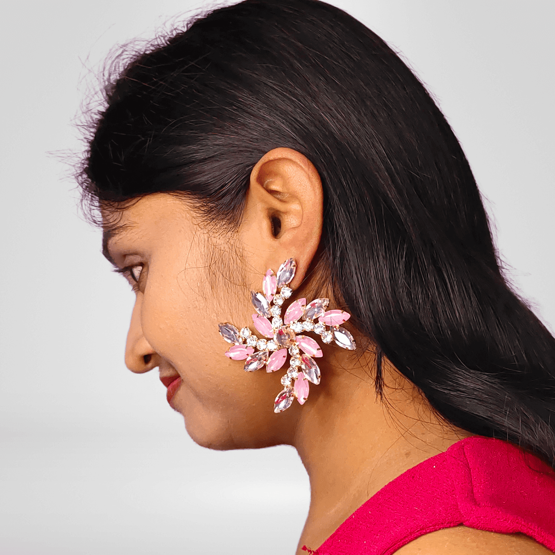 Light pink Earrings - stone earrings for women | Alankara