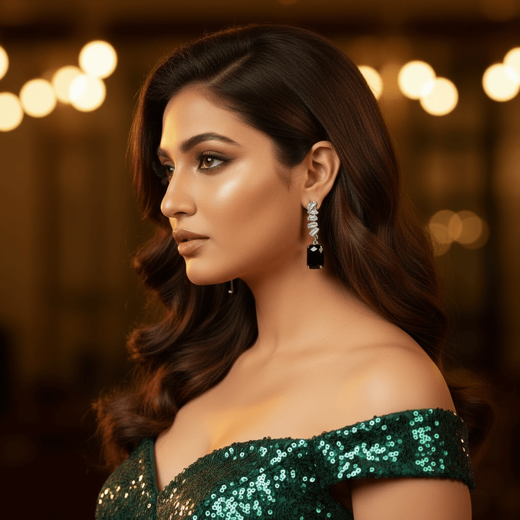 Black earrings for women - glass studs