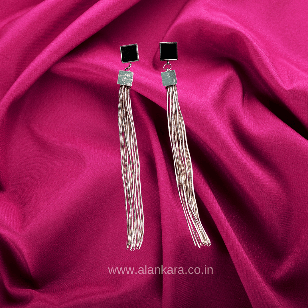 Black golden tassels - Earrings for one piece & jeans top | Alankara