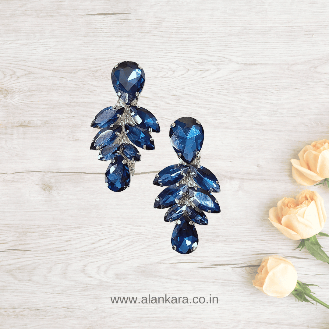 Navy blue Earrings for Women Partywear | Alankara