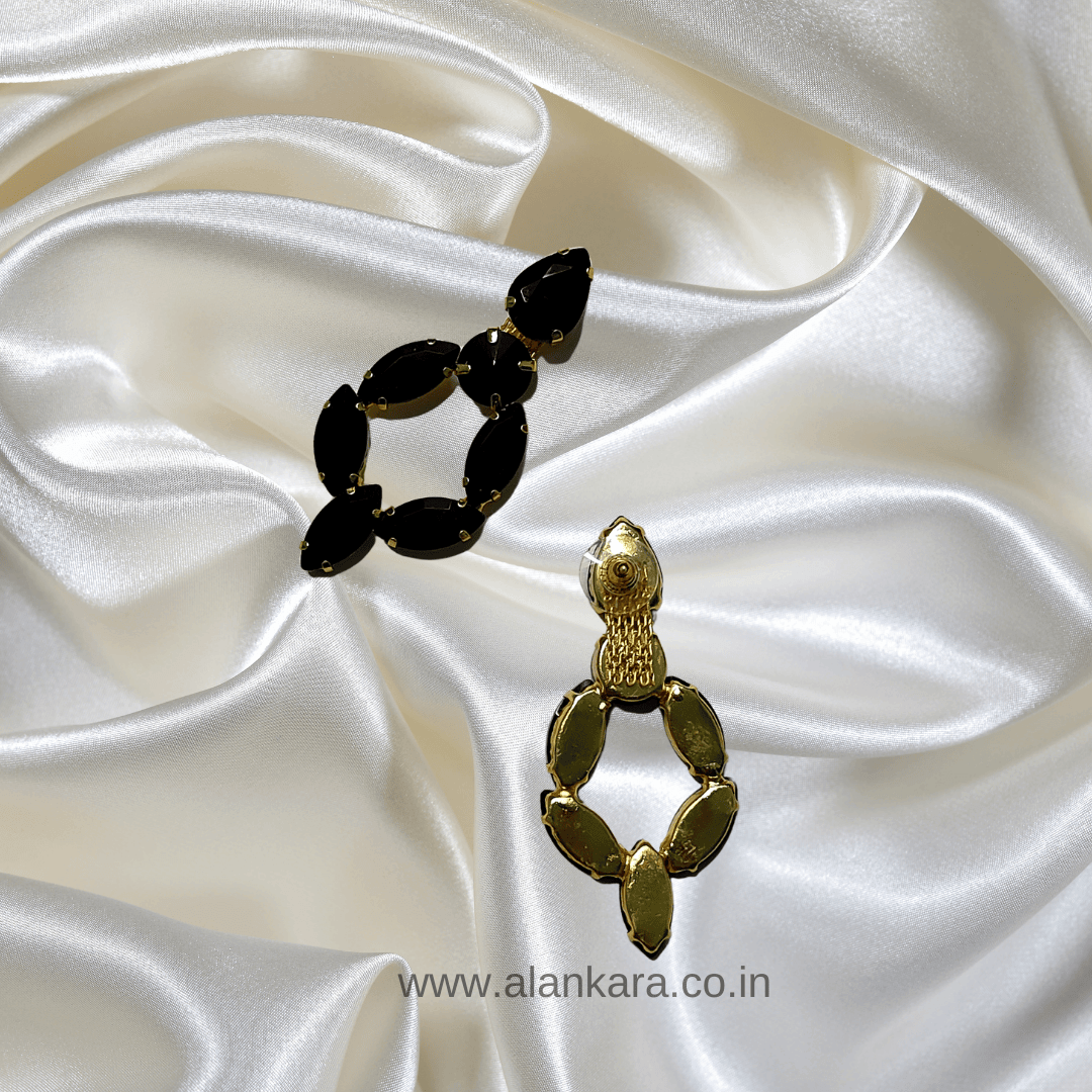 Black jhumka hoop earrings - partywear earrings