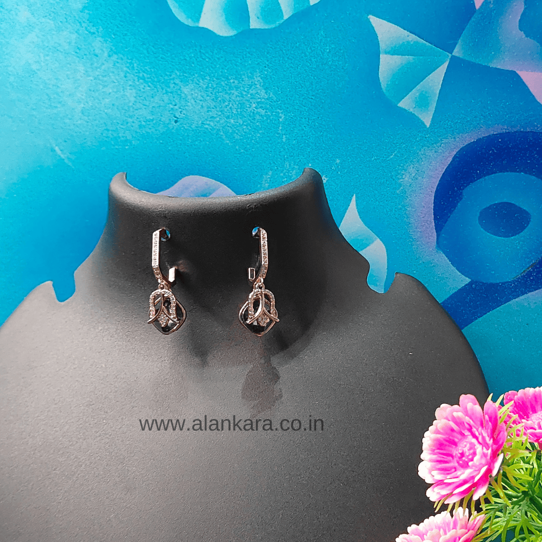 Black Lotus Crystal cz stud Earrings