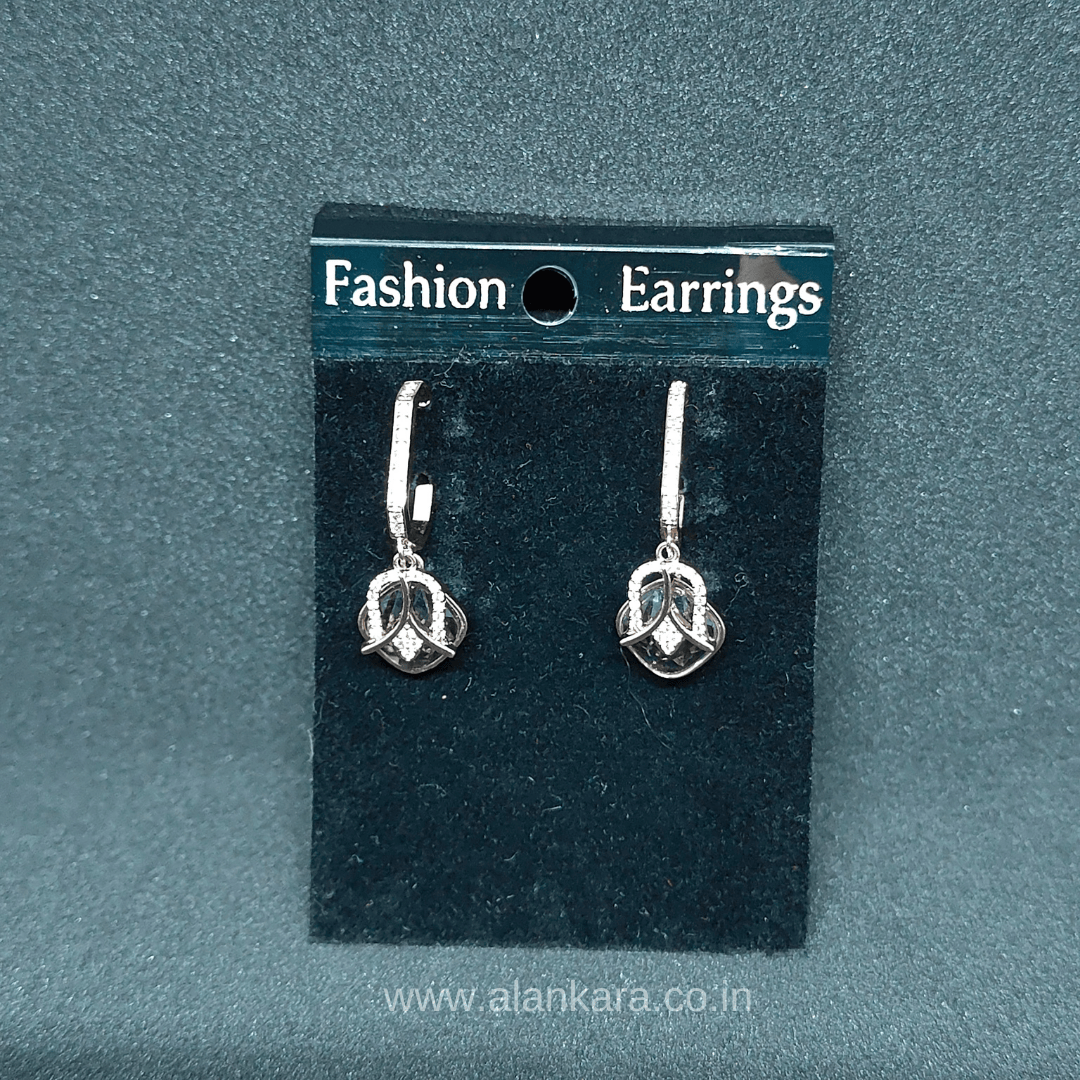 Black lotus crystal stud earrings