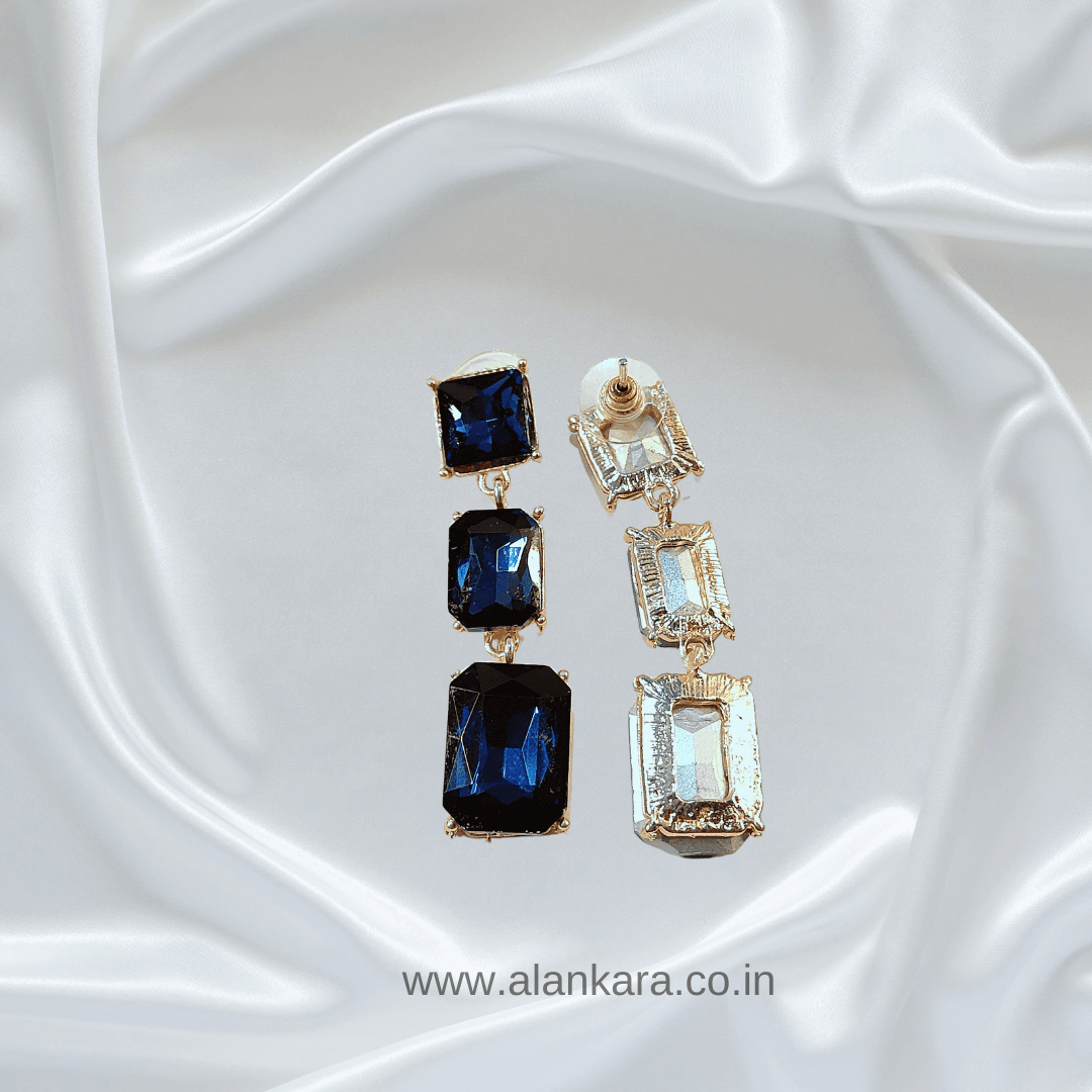 Blue Long stone Dangler Earrings