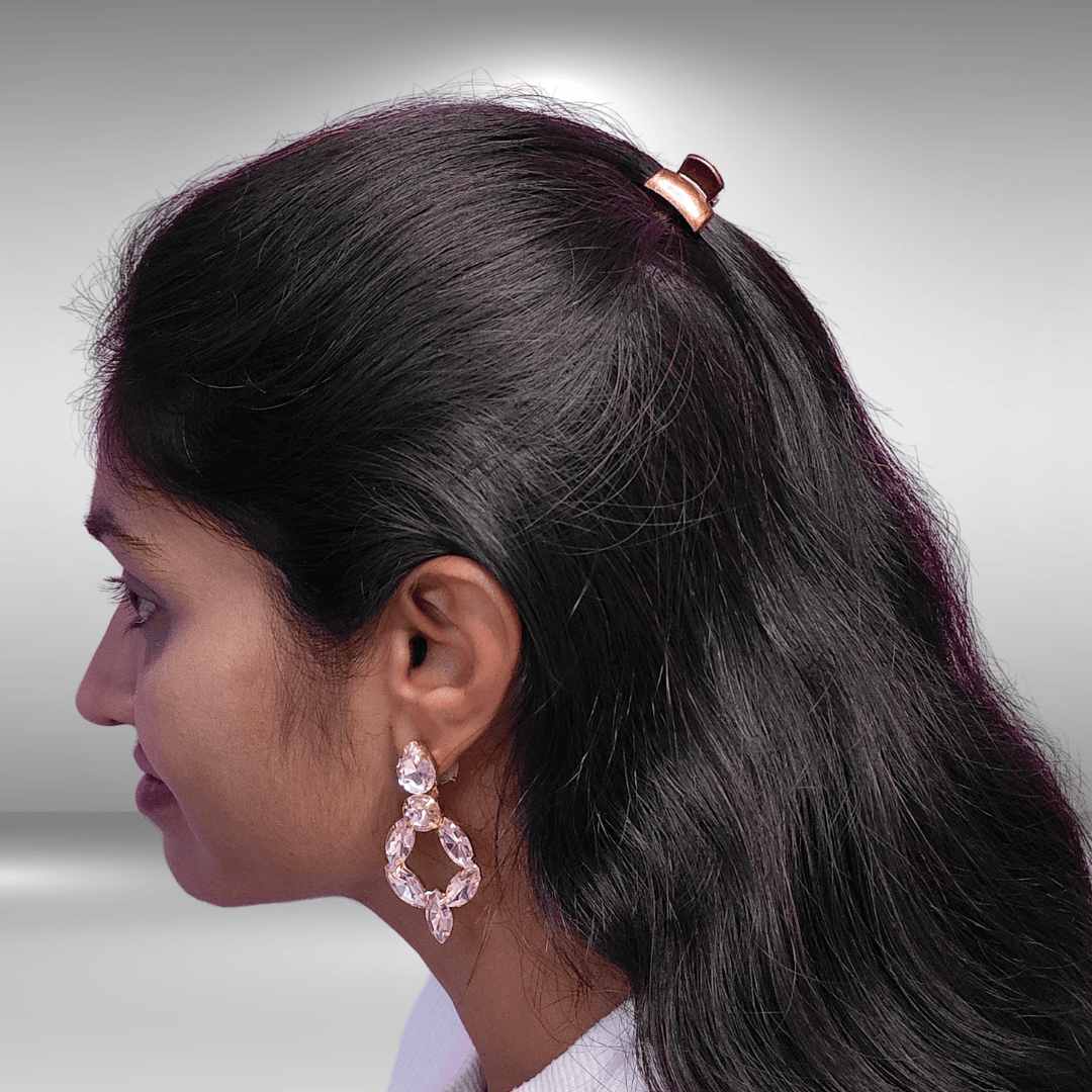 Baby Pink jhumka Hoops - Partywear Earrings glass stone | ALANKARA
