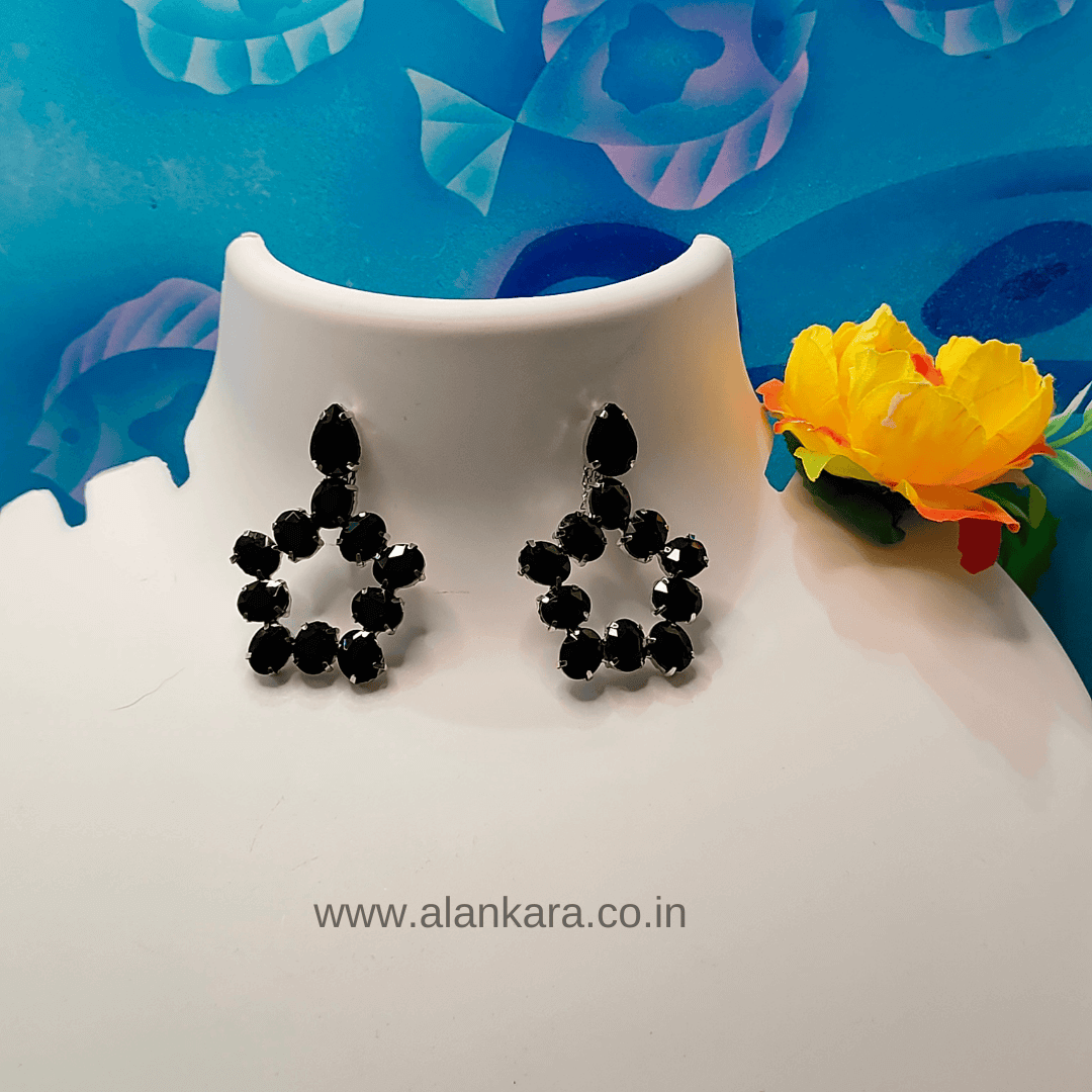 Black Color Earrings for Western Wear | ALANKARA