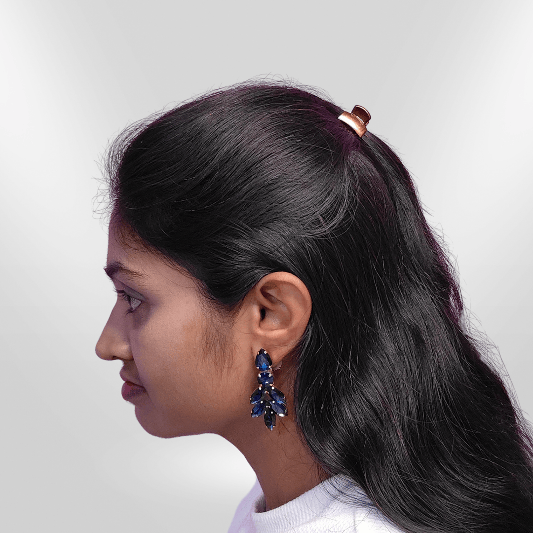 Navy blue Earrings - Stone earrings for women Partywear | Alankara
