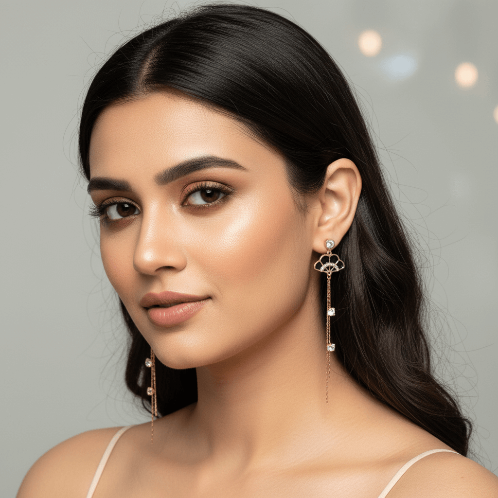 Black color earrings long - stylish western earrings | Alankara